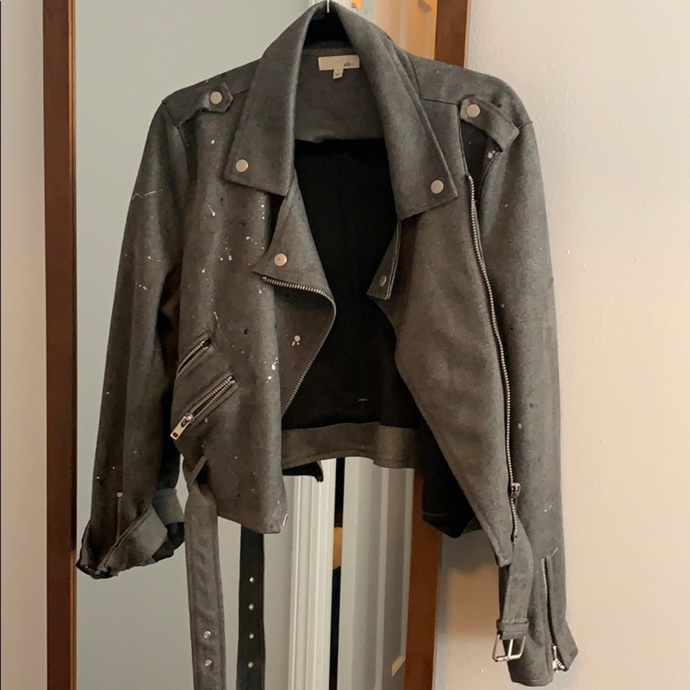 Grey Motorcycle Jacket - Picture 2 of 5